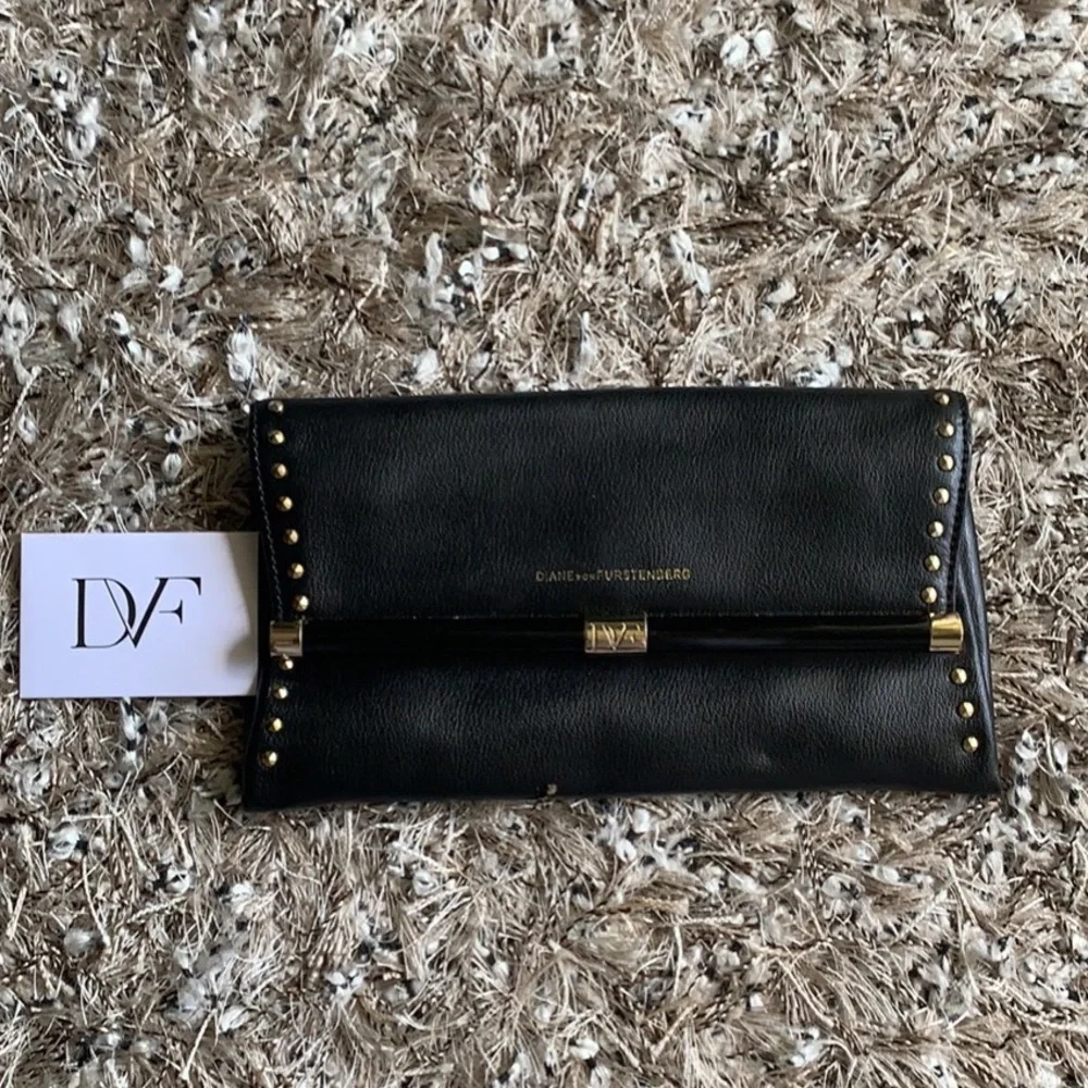 DVF Diane von‎ furstenberg studded clutch